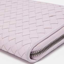 Pre Owned محفظة بوتيغا فينيتا جلد انترشياتو بني ثنائي اللون بسحاب دائري