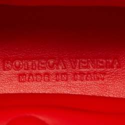 Pre Owned Bottega Veneta Red Increcciato Fabric The Point Triangle Crossbody Bag