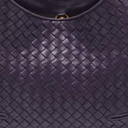 Pre Owned Bottega Veneta Purple Intrecciato Leather New Ball Hobo