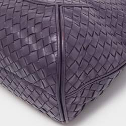 Pre Owned Bottega Veneta Purple Intrecciato Leather New Ball Hobo