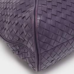 Pre Owned Bottega Veneta Purple Intrecciato Leather New Ball Hobo