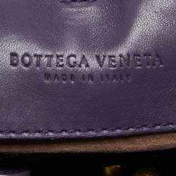 Pre Owned Bottega Veneta Purple Intrecciato Leather New Ball Hobo