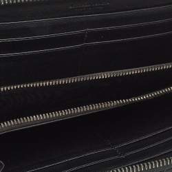 Pre Owned Bottega Veneta Black Intrecciato Leather Wildstitch Zip Around Wallet