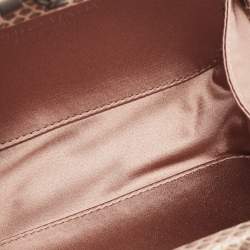 Pre Owned Bottega Veneta Pink Satin and Watersnake Leather Trim Knot Clutch