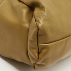 Pre Owned Bottega Veneta Olive Brown Leather The Shoulder Pouch Hobo 