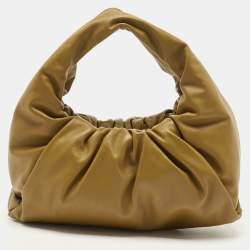 Pre Owned Bottega Veneta Olive Brown Leather The Shoulder Pouch Hobo 