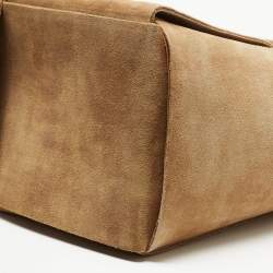 Pre Owned Bottega Veneta Beige Suede Medium Arco Tote