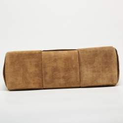 Pre Owned Bottega Veneta Beige Suede Medium Arco Tote