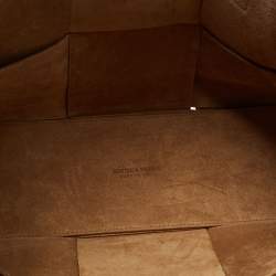 Pre Owned Bottega Veneta Beige Suede Medium Arco Tote