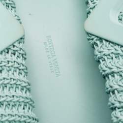 Pre Owned Bottega Veneta Light Green Woven Leather Medium Point Shoulder Bag