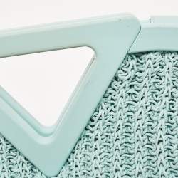 Pre Owned Bottega Veneta Light Green Woven Leather Medium Point Shoulder Bag