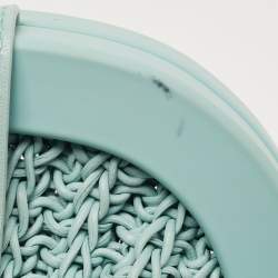 Pre Owned Bottega Veneta Light Green Woven Leather Medium Point Shoulder Bag