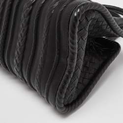 Pre Owned Bottega Veneta Black Intrecciato Leather Satchel