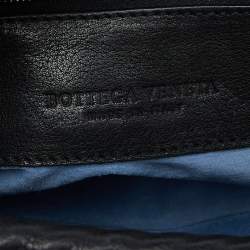 Pre Owned Bottega Veneta Black Intrecciato Leather Satchel