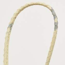 Pre Owned Bottega Veneta Light Yellow/Blue Snakeskin Embossed Leather Mini The Pouch Bag