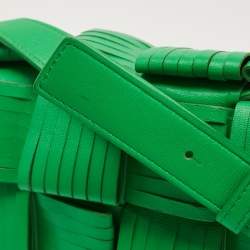 Pre Owned Bottega Veneta Green Leather Cassette Fringe Shoulder Bag