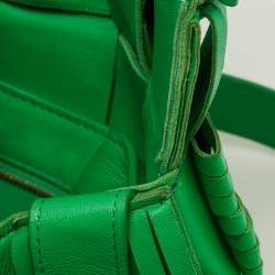 Pre Owned Bottega Veneta Green Leather Cassette Fringe Shoulder Bag