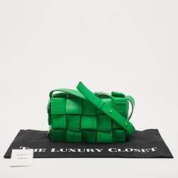 Pre Owned Bottega Veneta Green Leather Cassette Fringe Shoulder Bag