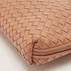 Pre Owned Bottega Veneta Old Rose Intrecciato Leather Nodini Crossbody Bag