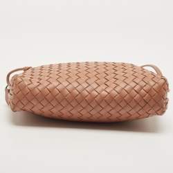 Pre Owned Bottega Veneta Old Rose Intrecciato Leather Nodini Crossbody Bag
