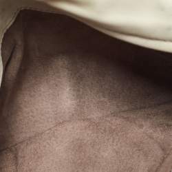 مملوكة مسبقًا Bottega Veneta Grey/Gold Leather Twist Lock Flap Clutch