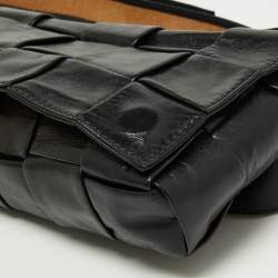 Pre Owned Bottega Veneta Black Intrecciato Leather Cassette Belt Bag