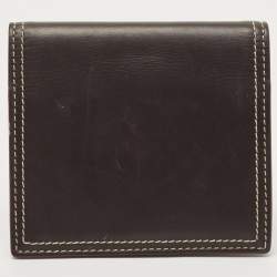 مملوكة مسبقًا Bottega Veneta Grey/Brown Leather Snap Bifold Wallet