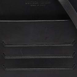 Pre Owned Bottega Veneta Black Intrecciato Leather Carryall Crossbody Bag