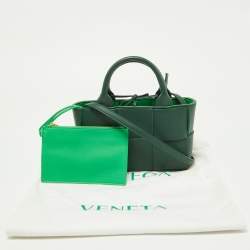 Pre Owned Bottega Veneta Green Leather Candy Arco Tote