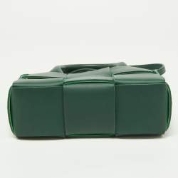 Pre Owned Bottega Veneta Green Leather Candy Arco Tote