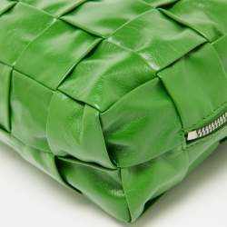 Bottega Veneta Green Leather Cassette Wristlet Pouch