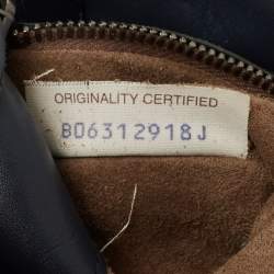 Pre Owned Bottega Veneta Navy Blue Intrecciato Leather Mini Roma Tote