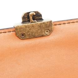 Pre Owned Bottega Veneta Orange Leather Mini Piazza Top Handle Bag