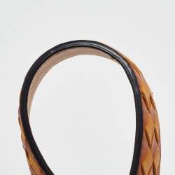 Pre Owned Bottega Veneta Orange Leather Mini Piazza Top Handle Bag