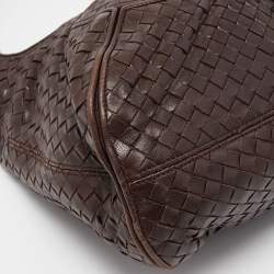 مملوكة مسبقًا Bottega Veneta Dark Brown Intrecciato Leather Zip Hobo