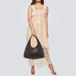 مملوكة مسبقًا Bottega Veneta Dark Brown Intrecciato Leather Zip Hobo