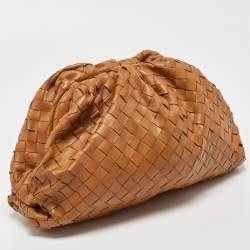 Pre Owned Bottega Veneta Beige Intrecciato Leather Teen Pouch