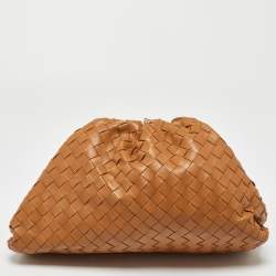 Pre Owned Bottega Veneta Beige Intrecciato Leather Teen Pouch