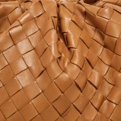 Pre Owned Bottega Veneta Beige Intrecciato Leather Teen Pouch