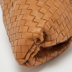 Pre Owned Bottega Veneta Beige Intrecciato Leather Teen Pouch