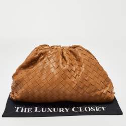 Pre Owned Bottega Veneta Beige Intrecciato Leather Teen Pouch