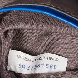 Pre Owned Bottega Veneta Blue Intrecciato Leather Zip Briefcase Bag