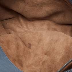 Pre Owned Bottega Veneta Light Blue Intrecciato Leather Stripe Chain Tote