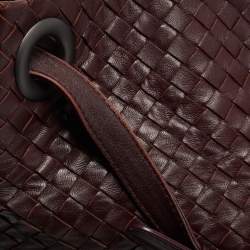 Pre Owned Bottega Veneta Burgundy Intrecciato Leather Seamless Garda Tote 