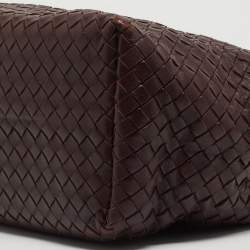 Pre Owned Bottega Veneta Burgundy Intrecciato Leather Seamless Garda Tote 