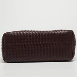 Pre Owned Bottega Veneta Burgundy Intrecciato Leather Seamless Garda Tote 