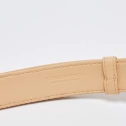 Pre Owned Bottega Veneta Beige Intrecciato Leather Mini Cassette Belt Bag