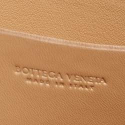 Pre Owned Bottega Veneta Beige Intrecciato Leather Mini Cassette Belt Bag