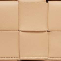 Pre Owned Bottega Veneta Beige Intrecciato Leather Mini Cassette Belt Bag