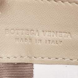 Pre Owned Bottega Veneta Grey Intrecciato Leather Zip Card Holder